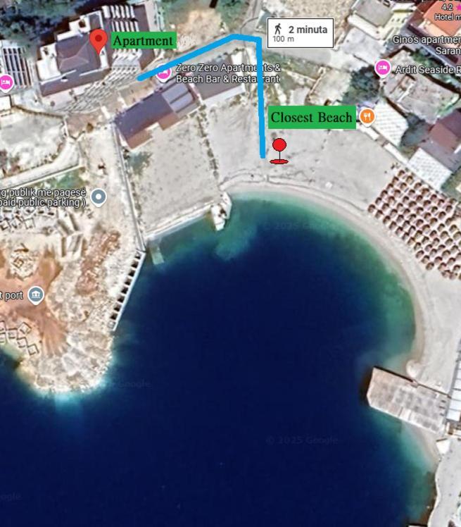 Agora Sea View Apartment Sarande Bagian luar foto